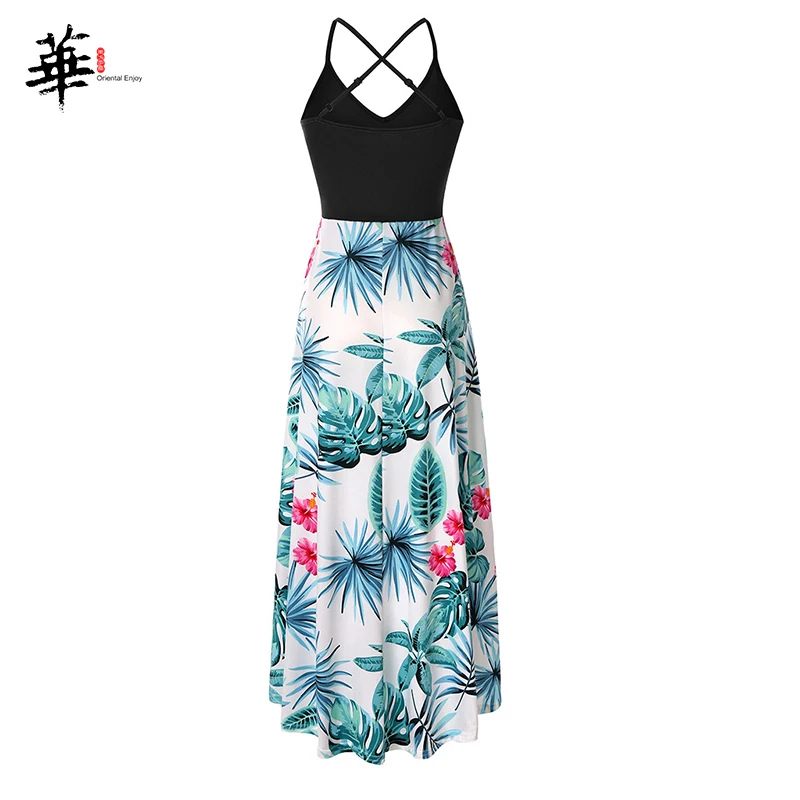 Платье женское длинное асимметричное с цветочным принтом пикантная модная