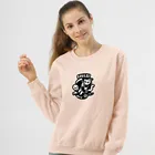 Зимняя Толстая теплая черная толстовка с графическим принтом, свитшот с забавными душками, женские зимние топы, милая толстовка с круглым вырезом, толстовки для девочек