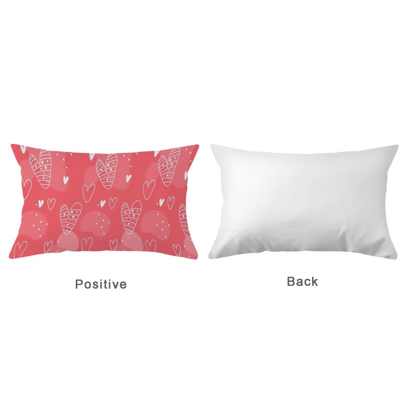 

Rectangle Love Heart Shape Pillowcases Decorative Pillow Covers Pink Throw Pillows for Bed Sofa Chair Car Seat Cushion Cover