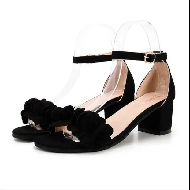 New Classic Summer Woman Shoes Sandals Basic Pu Fashion Lace Up heel sandals square toe high heels Heels Lace-Up Party Pumps