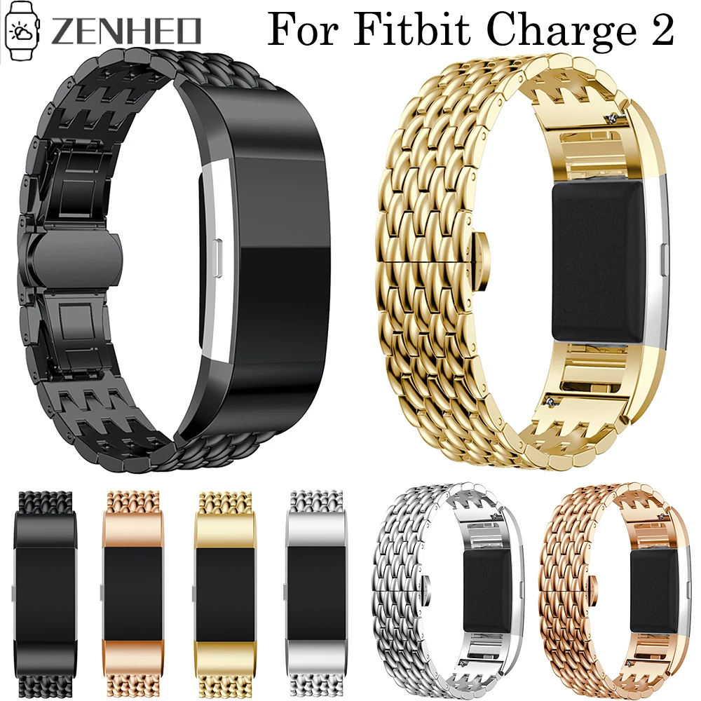 

Ремешок из нержавеющей стали для смарт-часов Fitbit Charge 2, роскошный сменный Браслет для наручных часов Fitbit Charge 2