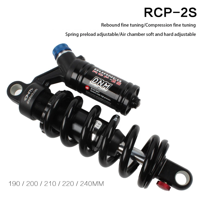 

RCP-2S MTB Mountain Bike Rear Shocks 190mm 200m 210mm 220mm 240mm 550Lbs Downhill Rear Suspension Spring Shock Absorber