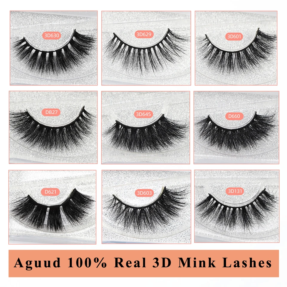 

AGUUD Mink Lashes Bulk Wispy 100% Handmade Real 3D Mink Lashes Cruelty-free Natural Makeup Mink Eyelashes