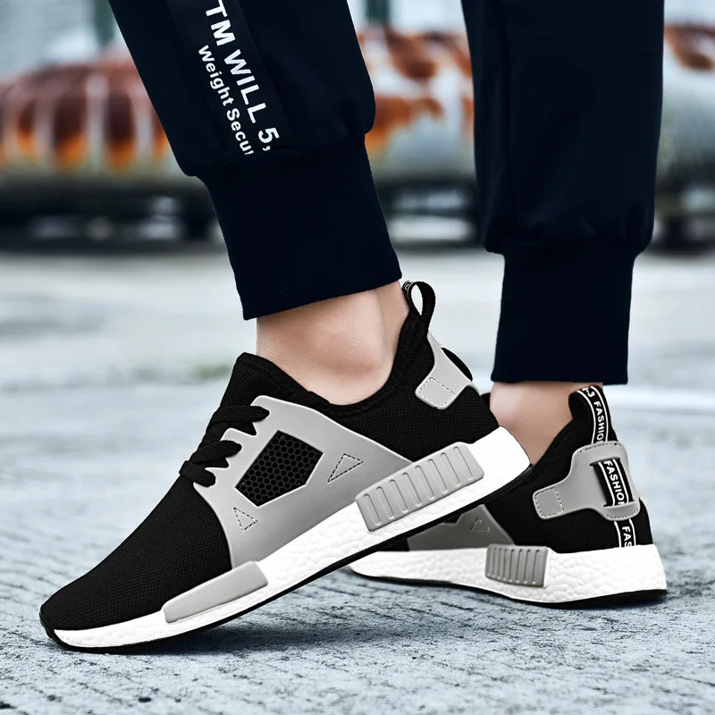 Дышащие кроссовки мужские удобные Tenis Masculino Adulto летние сетчатая мужская обувь повседневная черная белая мягкая Нескользящая мужская обувь