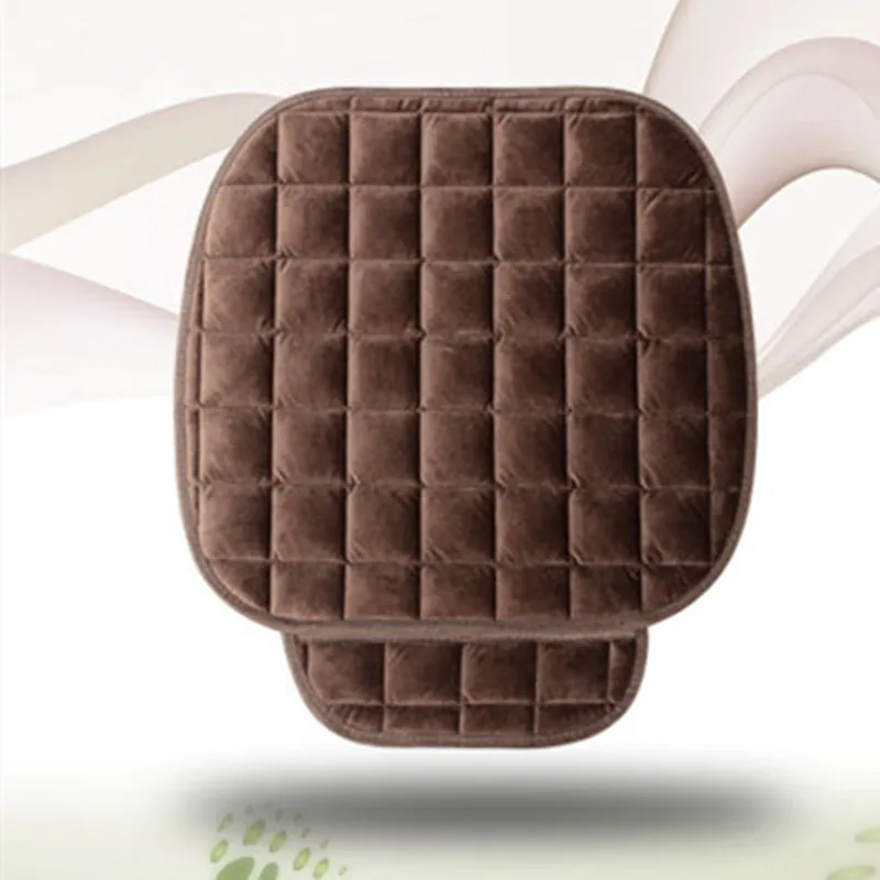coffee 1pcs Автомобильные чехлы для сидений высокий уровень плюшевые 4 цвета квадратное сиденье коврик протектор автомобильный Стайлинг подушки сиденья автомобиля Нескользящие - Название цвета: coffee 1pcs
