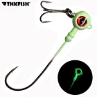 5 шт.лот светящиеся рыболовные крючки с джиг-5g 7 г, 10 г, с высоким содержанием углерода стальные крючки для мягкой червь джиг-головкой с тройным крючком