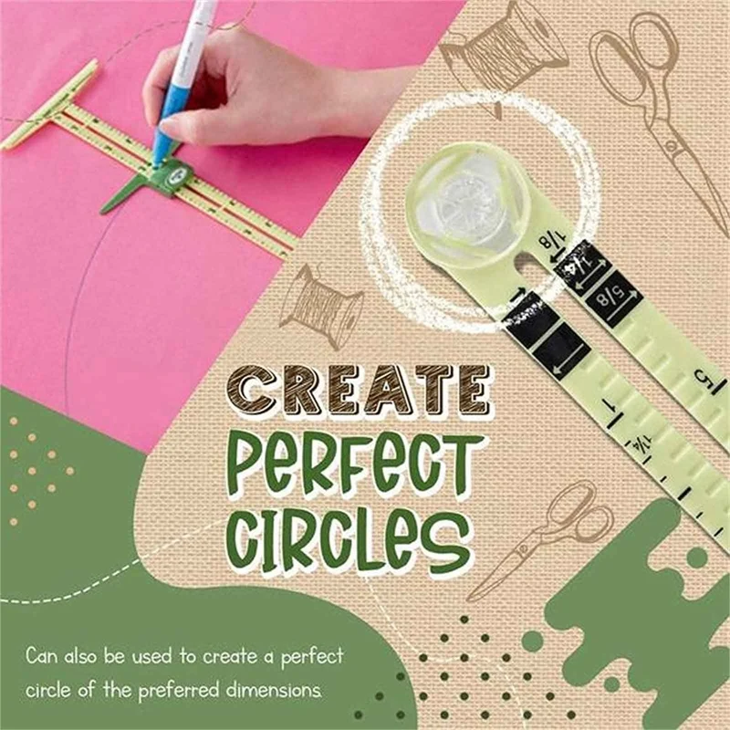 

5-IN-1 Sliding Gauge Ruler on Patchwork with Measuring Sewing Tool Multifunctional Patchwork Tailor Ruler Tools Home Accessories