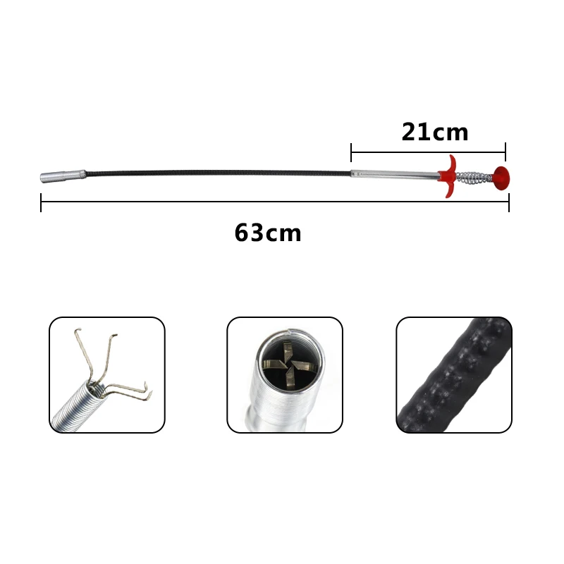 

CMCP дренажная змея пружинная труба инструмент для дноуглубления земснаряд разблокировщик дренажный инструмент для кухни раковина канализация крючок для очистки воды инструмент для раковины