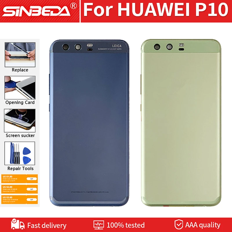 Металлический корпус AAA для Huawei P10 задняя крышка со стеклянными линзами боковые