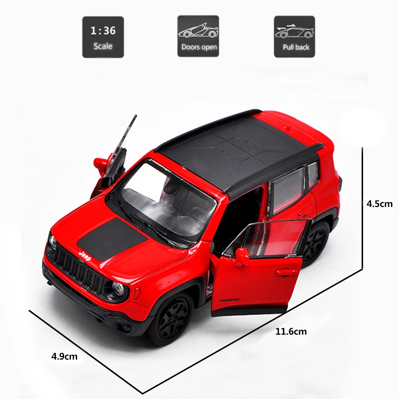 HOMMAT масштаб 1:36 Jeep Renegade Trailhawk SUV модель автомобиля из металлического сплава литой