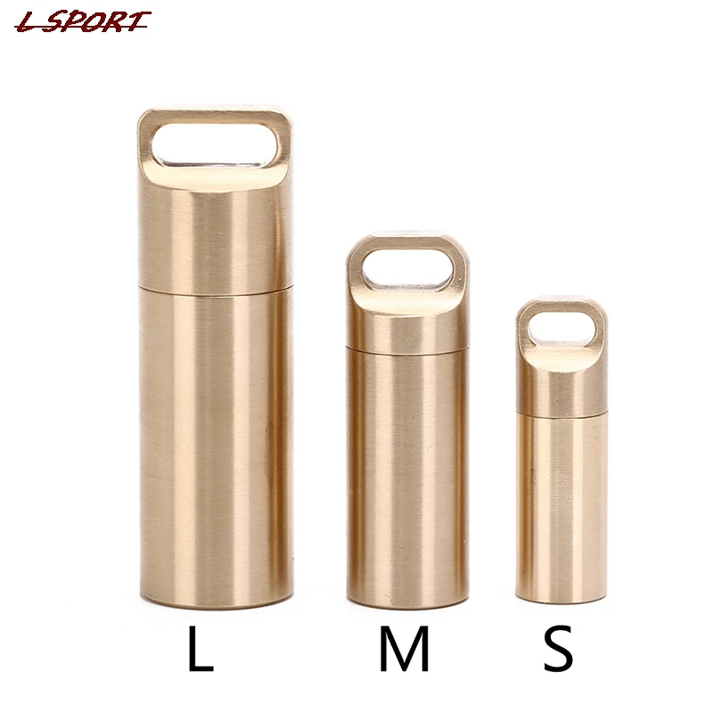 

Aluminium Alloy Pill Cases Multifunctional Brass Seal Cabin Waterproof Medicine Pill Drug Cigarette Cases 3Sizes