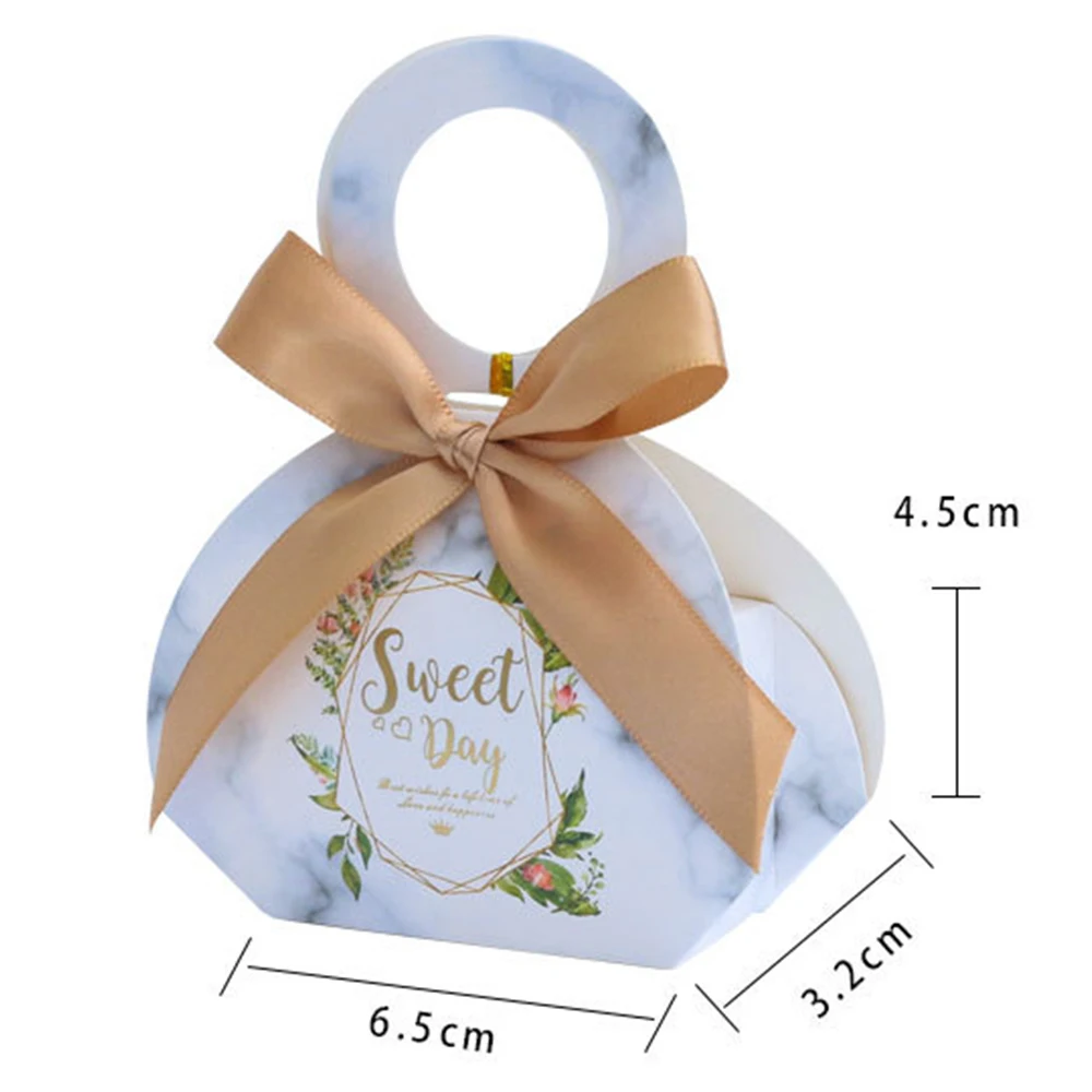 20 шт Свадебная конфетная коробка с лентой для упаковки конфет Коробки Свадебные