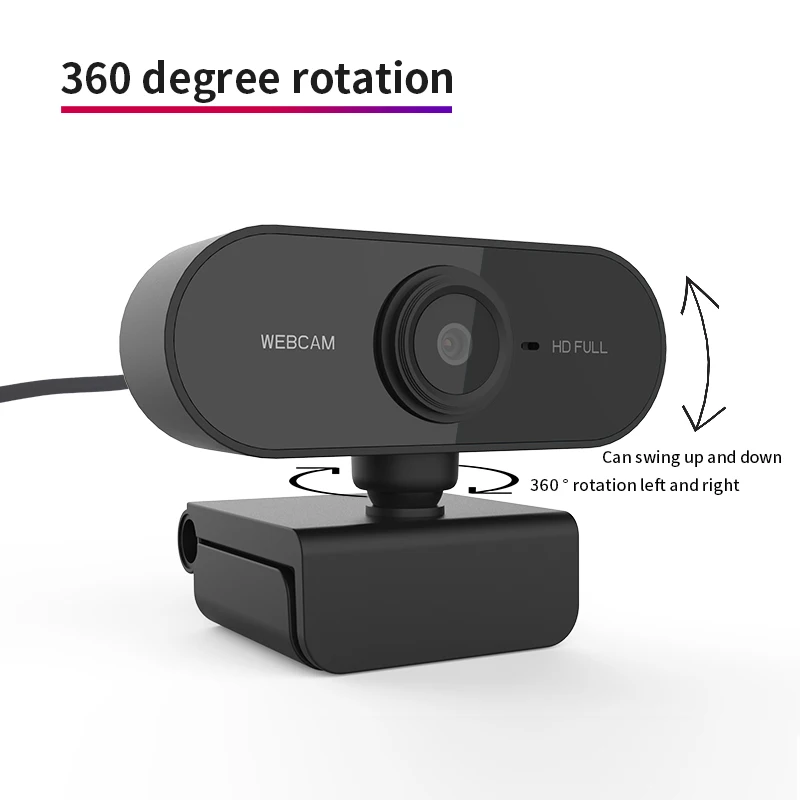 HD 1080P  Mini Computer PC WebCamera with USB Plug Rotatable Cameras for Live Broadcast Video Calling Conference Work