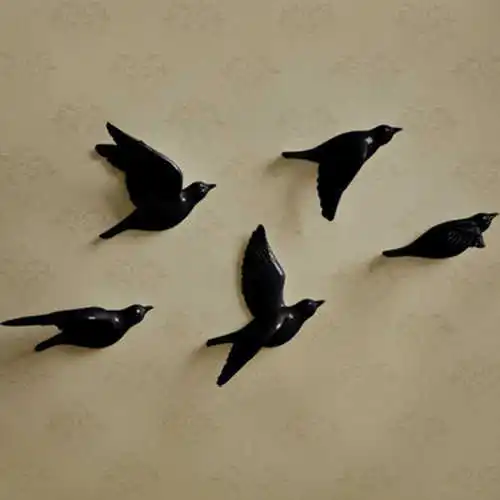 

wall decor living room resin birds decor creative wall murals animal miniature figurine 3D Sticker TV background wall ornament