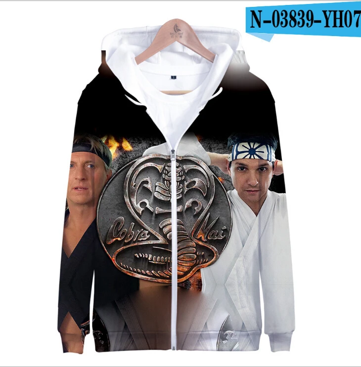 

Hoody Cobra Kai Printing New Spring The Karate Kid Man Hoodies Big Size Harajuku Men Sweatshirt Streetwear Punk Mens Zipper