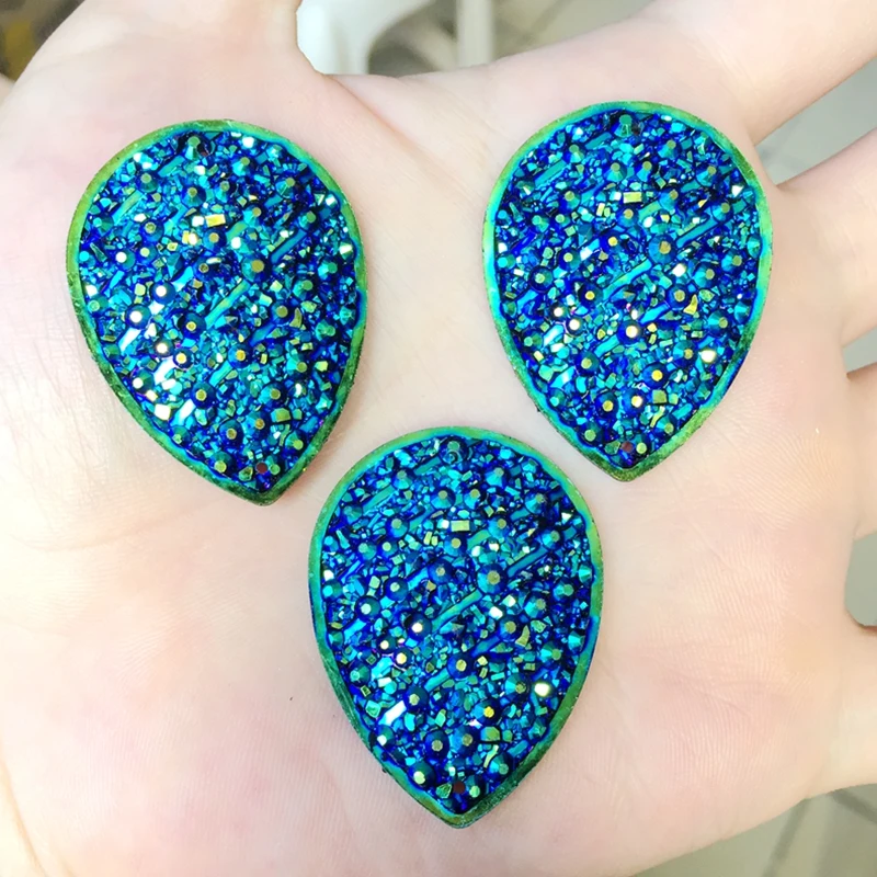 6 шт. прозрачные стразы 30*40 мм в форме капли|Пуговицы| |