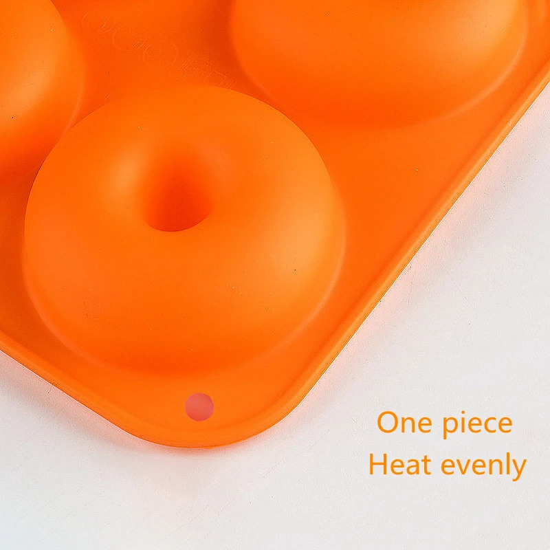 6 Cavity Doughnut Mold Round Chocolate Pastry Bread Silicone Reusable DIY Baking Tray Donut Maker Dessert Making Tool | Дом и сад