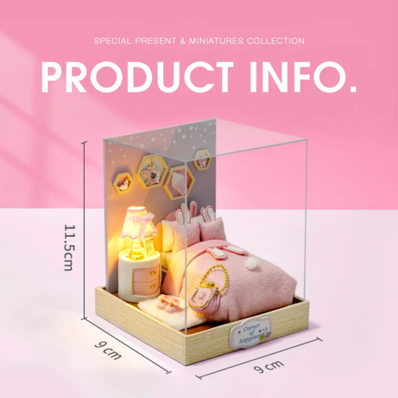 

Handmade DIY hut making puzzle 3D three-dimensional puzzle hut children wooden toys to give girls birthday gifts flash doll hut