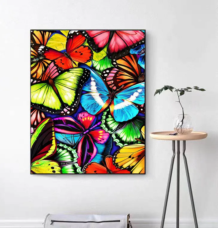 

GXMUL 2021 New 5D Living Room Bedroom Full Diamond Painting Mosaic Embroidery Landscape Butterfly Decorative Painting