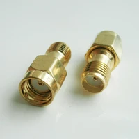 1x pcs rp sma rp sma male to sma female plug cable antenna connector socket gold plated brass straight coaxial rf adapters