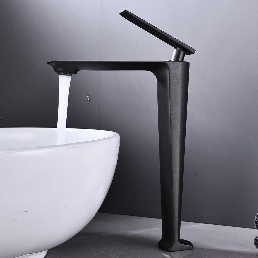 

Basin Faucet Black/Chrome/White/Gray Tap Tall/Short Single Handle Single Control Bathroom Faucet Hot&Cold Mixer Water Tap Decked