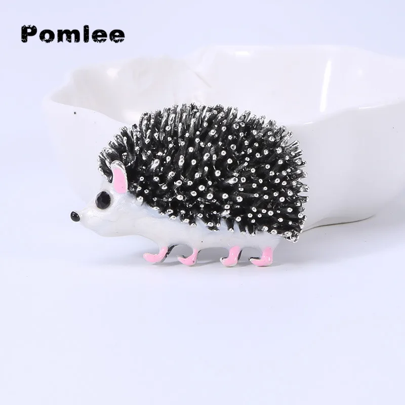 Pomlee черный Ежик Броши Porcupine Pin Детское пальто для сумки, бейджи модные эмалированные ювелирные изделия милые животные Брошь унисекс брошки