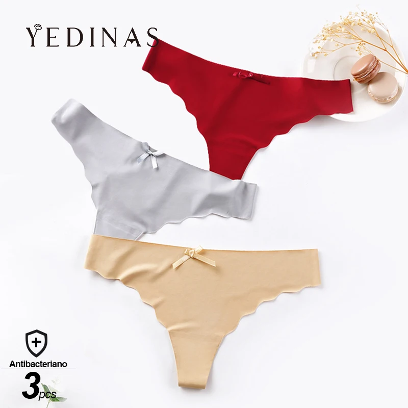 Yedinas 3 шт./лот бесшовные трусики с низкой посадкой шелковистый Прохладный нижнее