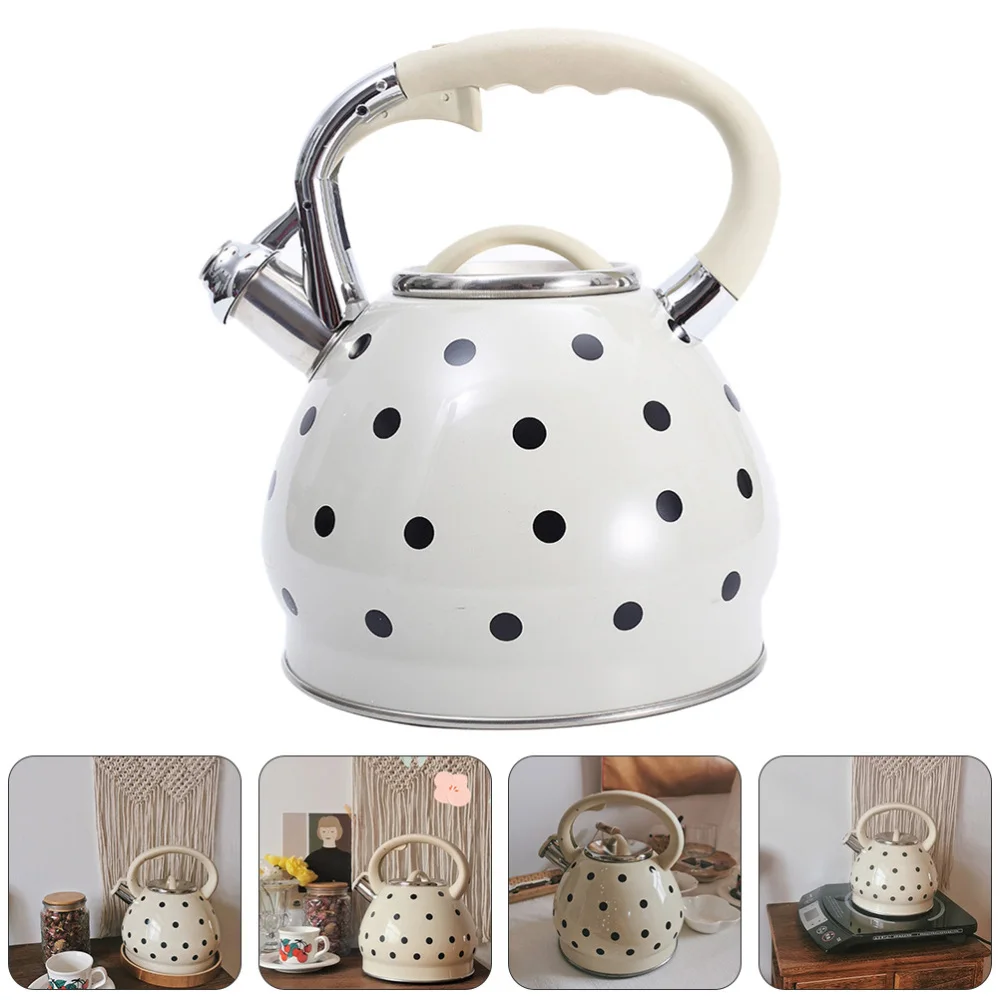 

1pc Stainless Steel Tea Kettle Kitchen Teapot Household Teapot (Assorted Color)