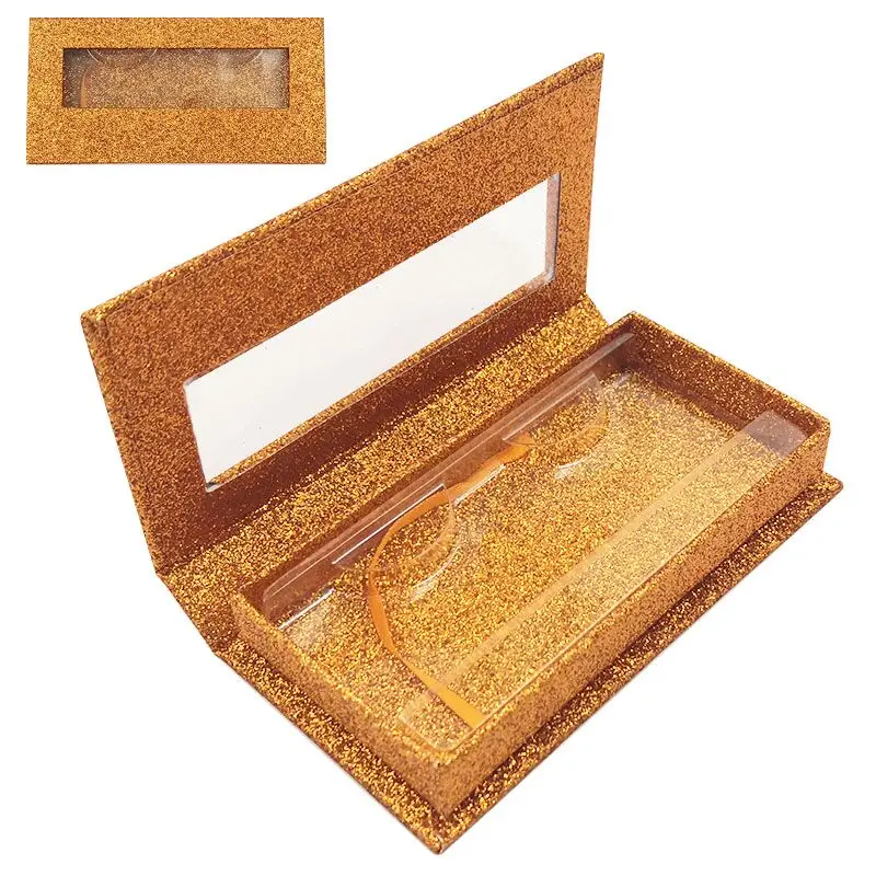 

wholesale false Eyelashes Packaging Box Lash Boxes Packaging Custom Logo Faux Mink Lashes Strip glitter shiny Empty Case Vendors