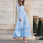 Женское длинное кружевное платье-макси, роскошное модельное плиссированное платье с длинным рукавом, элегантное праздничное офисвечерние платье в стиле High Street