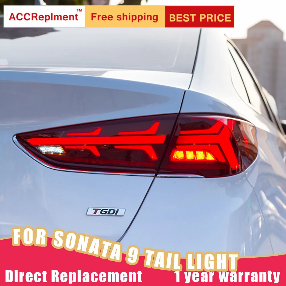 

New LED Taillights Assembly For Hyundai Sonata 9 18-19 LED Rear Lamp Brake Reverse Light Rear Back Up Lamp DRL Car Tail lights