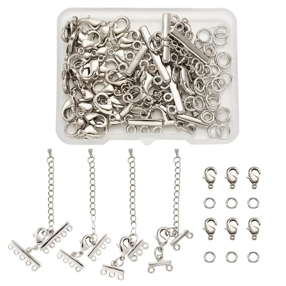 DIY Набор для создания украшений с латунными концами шнура удлинительные цепи и