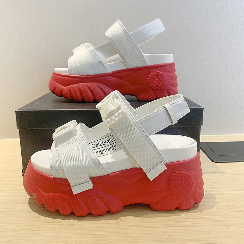 Босоножки на танкетке высотой 8 см/3 1 дюйма женская модная обувь толстой подошве