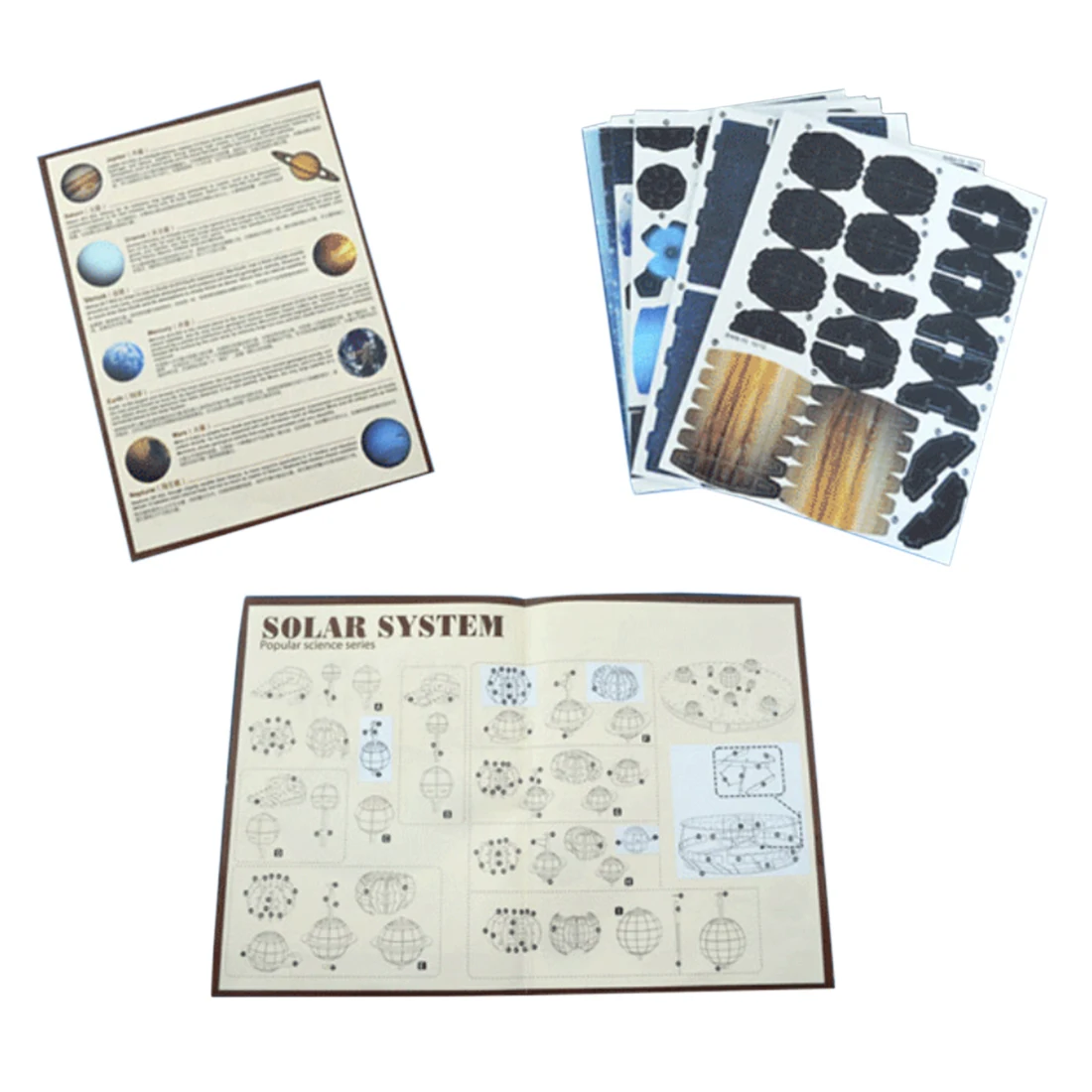 

Drop-Shipping 146Pcs 3D Solar System Puzzle Set Planet Puzzle Board Game 3D Paper DIY Jigsaw Puzzle Toy