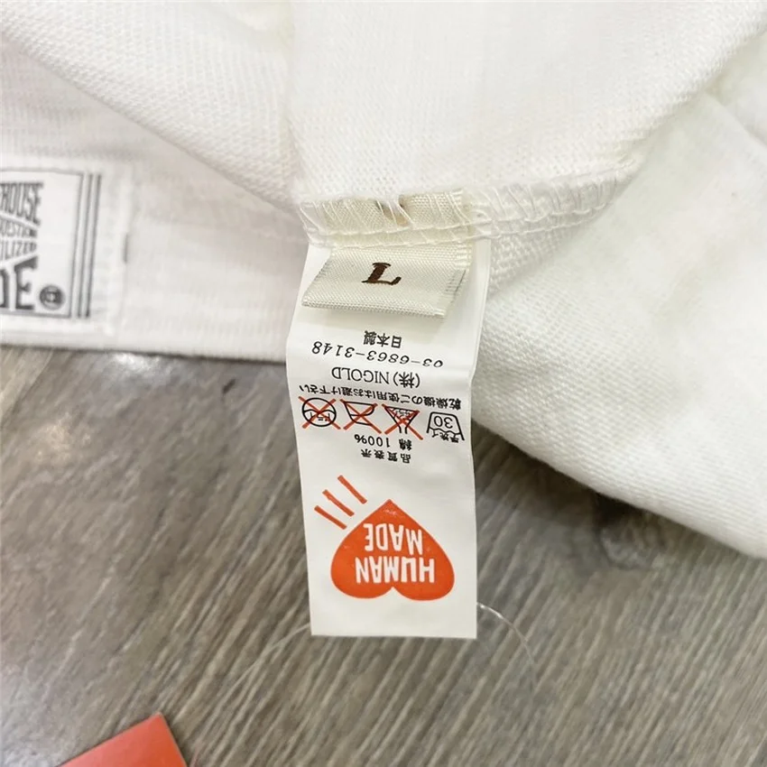 

2021ss Human Made Slub cotton Breathable T-shirt Men Women Black and White Printing T shirts Tops Tee clothing