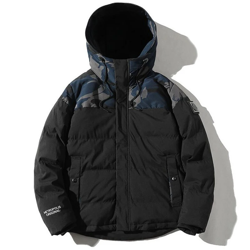 Зимняя толстая камуфляжная парка мужская модная ветровка с капюшоном куртка