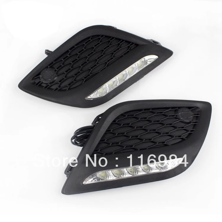 Дневные ходовые огни с черной крышкой 1 комплект белые светодиодный дневные для