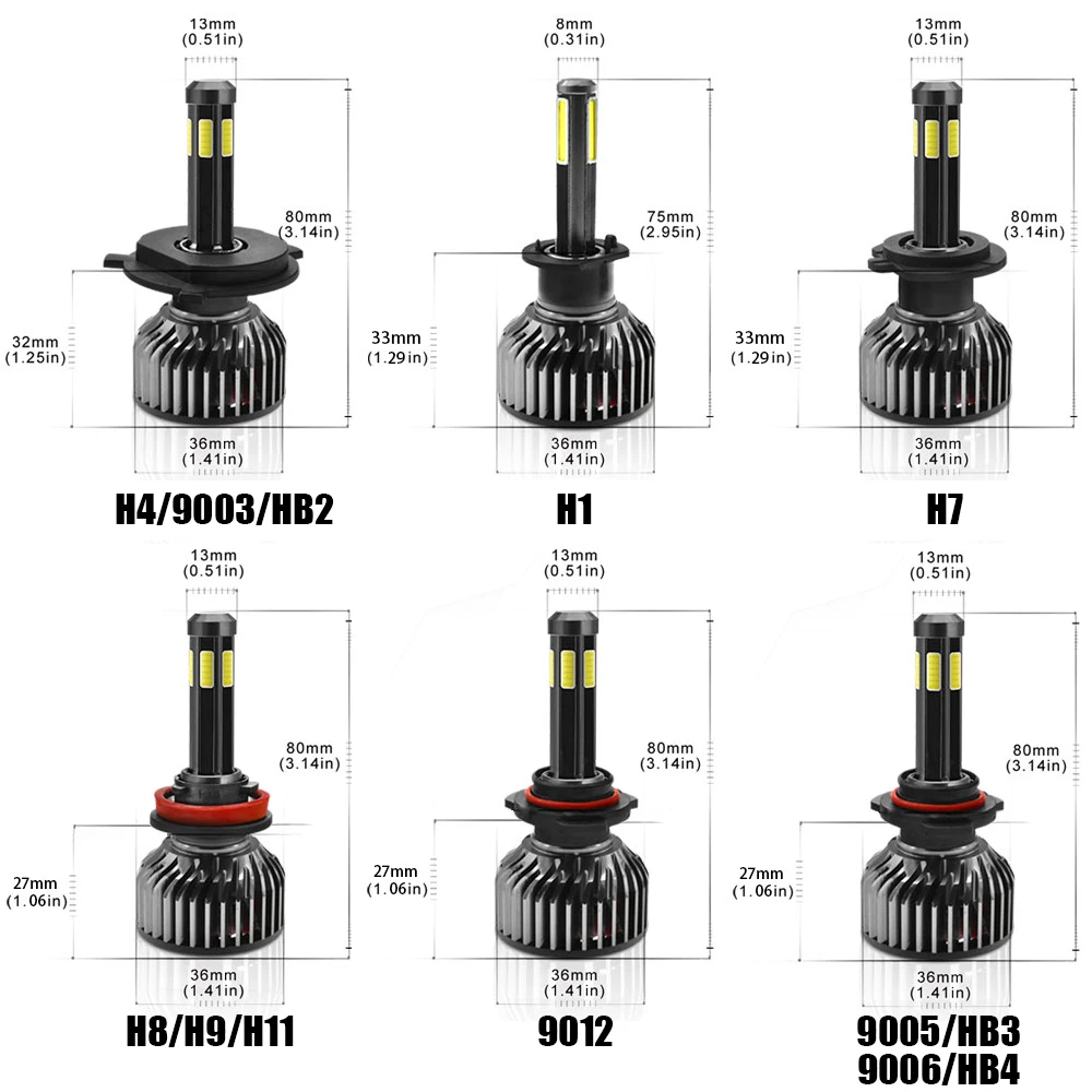 DDAI h7 светильник для авто светодиодный головной h4 h3 h1 h11 9003 9006 9005 hb3 hb4 9012 luces led para