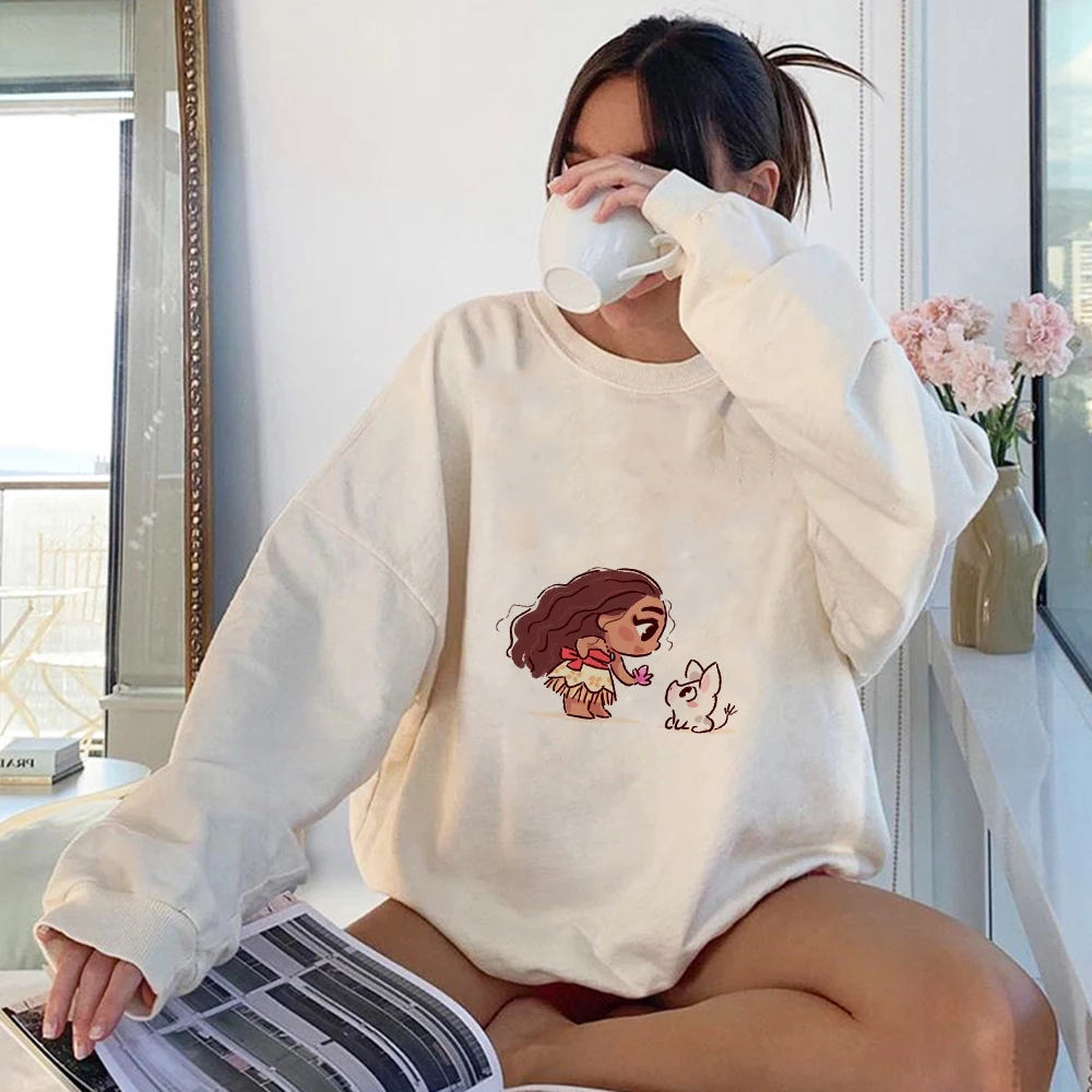 

Poleron Disney Sweat Woman Sweatshirt Comfy Princess Long Sleeve Pullovers Lovely Tops Happy Young Sudadera Mujer Drop Ship