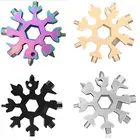 Многофункциональный гаечный ключ, снежинка, 4 шт.упак., 18 в 1, шестигранный ключ, отвертка, многофункциональный, для кемпинга, выживания на природе, инструмент для походов