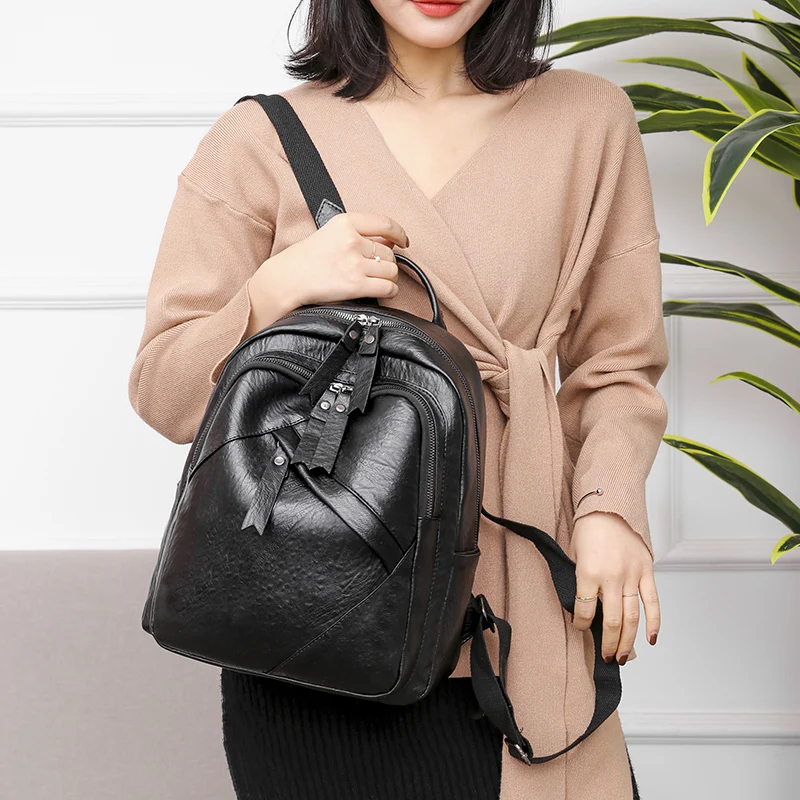 Новый дизайнерский синий лоскутный Противоугонный рюкзак Ms.