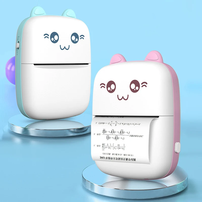 

Portable Thermal Printer MINI CAT Print Paper Photo Pocket Thermal Printer Printing Wireless Bluetooth Android IOS Printers