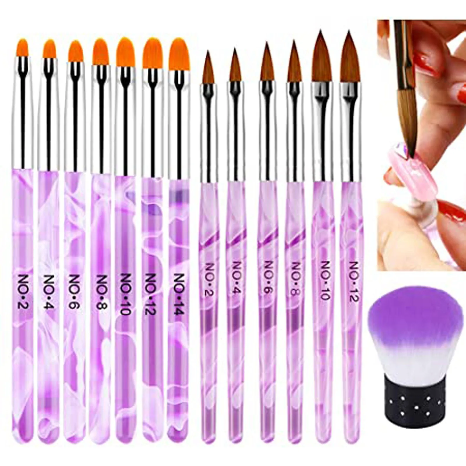 

Nail Design Painting Pen Brush Gradient Gel Nail Polish Builder Drawing Carving Brushes Nail Art Brush Set Manicure Tools