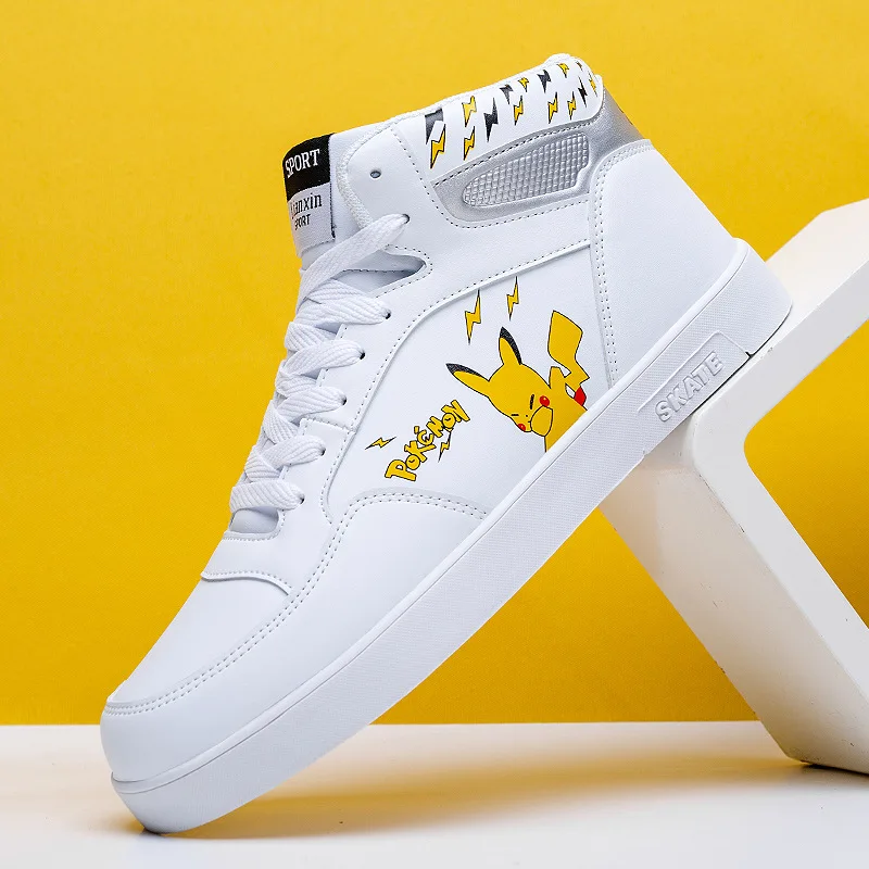 

New Youth Casual Shoes High-top Lace-up Shoes Student Comfortable Sneakers Zapatillas Hombre Pikachu