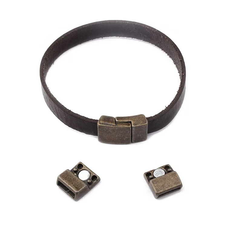 2 комплекта тибетские серебряные/Бронзовые прочные плоские магнитные застежки