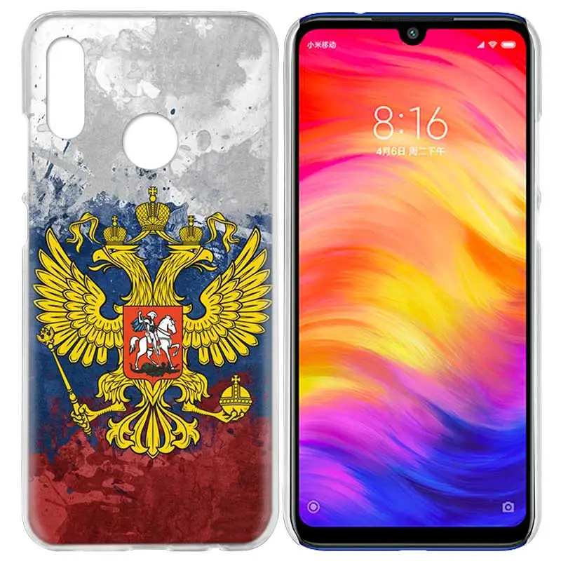 Чехол для Xiaomi Redmi Note 7 7A фотоаппаратов моментальной печати 7S 6 6A 5 Y3 K20 mi 8 до 9 лет CC9 CC9E A1 A2 A3 играть F1 Lite Pro Plus флаг России герб