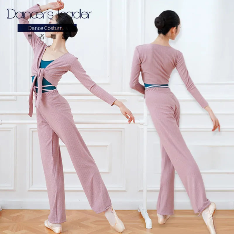

Ballet Dance Warm Top Knitted Pants Two-piece Female Adult Modern Dance Loose Winter Warm-up Sports Practice Clothes