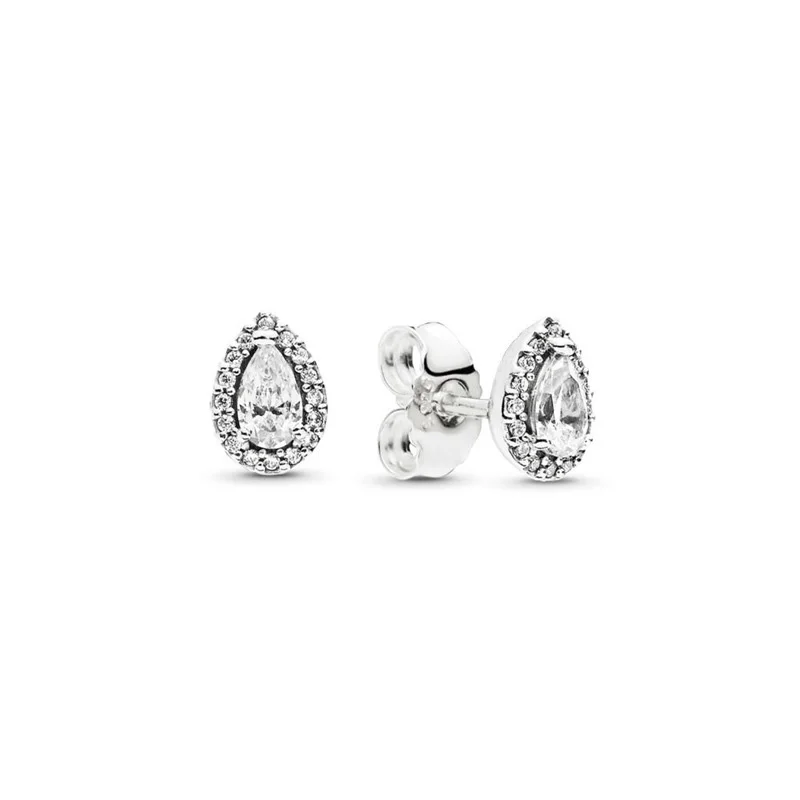 

9 Style 1 Pair Ear Studs Rose Gold Alluring Hearts Hoop Crystal High Quality Earring With Women Wedding Jewelry