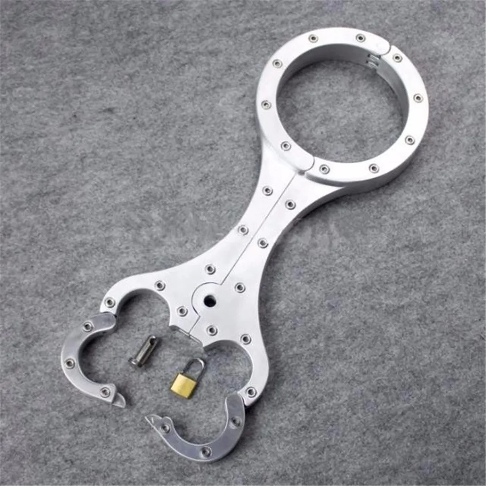 Роскошный ошейник для Шеи Шлем-бандаж из нержавеющей стали наручники манжеты на