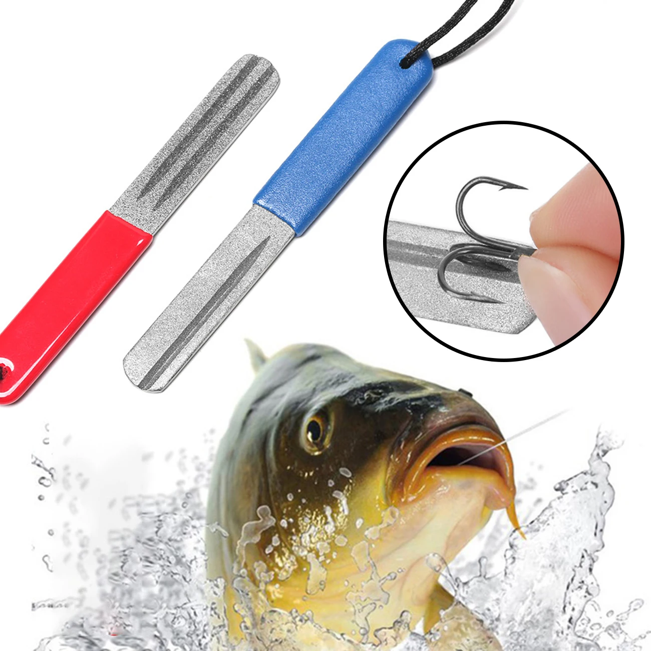 

1Pcs Fishing Hook Sharpening Outdoor Double Groove Hone Fishing Grinding Hook Portable Sharpener Accessories Fishing Tools